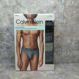 Calvin Klein Men's XL 3 Pack Cotton Modal Hip Brief Underwear NP25250